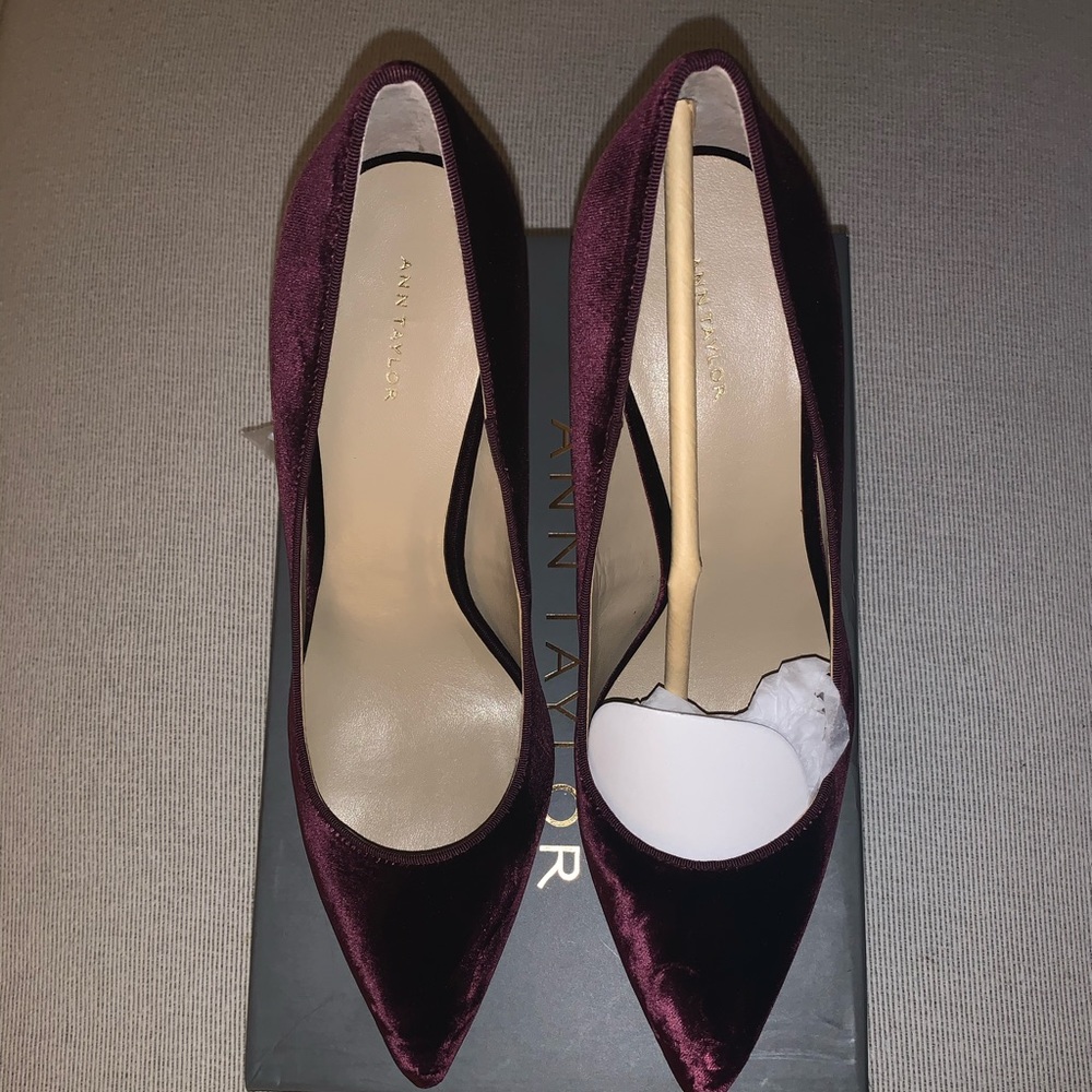 Burgundy Velvet 3 1/2 Inch Pumps